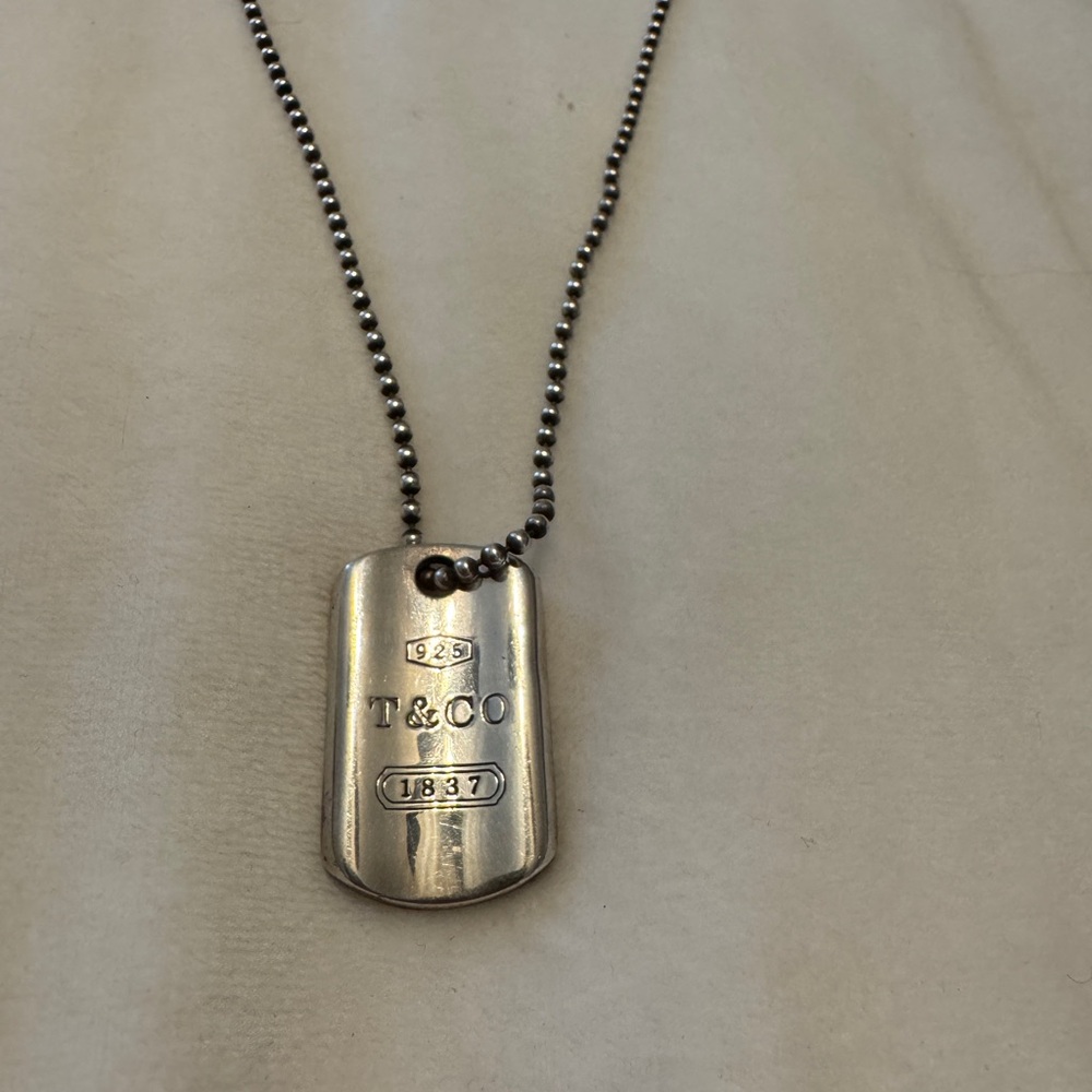 Tiffany & Co. 1837 Silver Dogtag Pendant Necklace - Sterling Silver - Picture 6 of 11